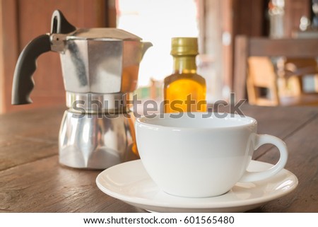 Homemade Hot Cup Of Coffee, stock photo