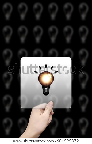 Bulb symbol message box with bulb background
