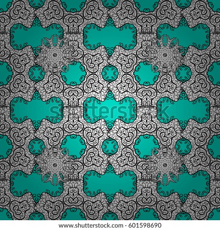 White ornate illustration for wallpaper. Vector seamless pattern with floral ornament. Ornamental lace tracery. Traditional arabic decor on blue background. Vintage design element in Eastern style.