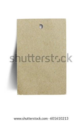 Blank paper price tag or label isolated on white background with clipping path.