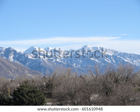 Snow-capped mountains East of Salt Lake City, Utah