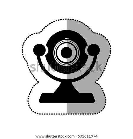 contour digital computer camera icon, vector illustration design