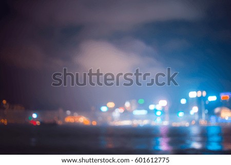 Abstract bokeh city night background