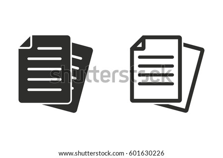Document vector icon. Illustration isolated for graphic and web design. Royalty-Free Stock Photo #601630226