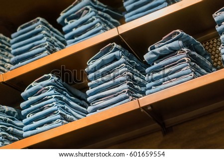 Jeans on the shelf