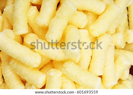 
Cheese puff. Cheese puffs snack background texture food pattern.