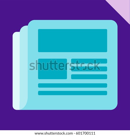 Newsfeed Vector Icon, The symbol of newspaper on colorful background. Simple, modern flat vector illustration for mobile app, website or desktop app  