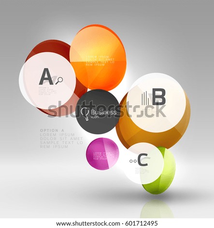 Circle modern business infographics design template. Vector template background for print workflow layout, diagram, number options or web design banner