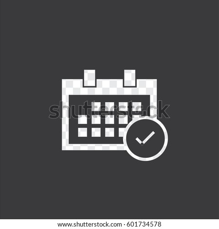 An Illustrated Icon Isolated on a Background - Square Calendar Accept