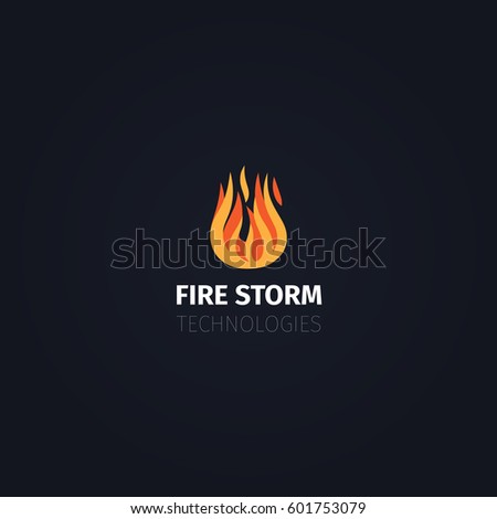 Fire icon. Vector fire storm technologies logo template