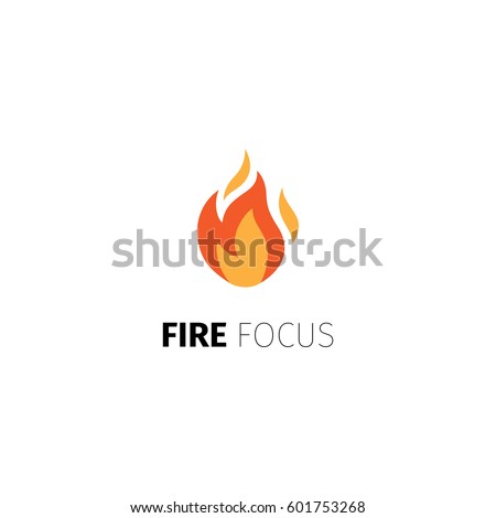 Fire icon. Vector fire focus logo template isolated on white background