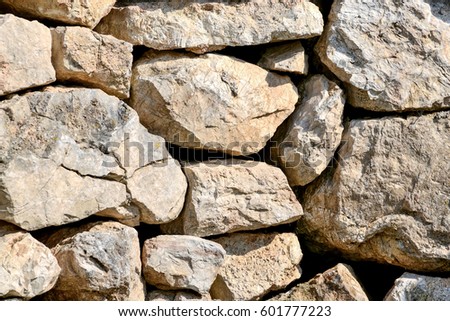 Old stone wall with no mortar