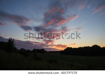 Summer sunset panorama