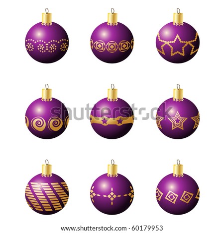 Vector - Illustration of colorful christmas decoration balls with various patterns