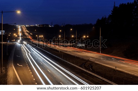 Night traffic long exposure