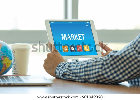 MARKET CONCEPT ON TABLET PC SCREEN