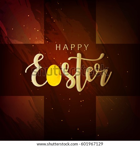 Creative, Stylish and Shiny text of "Happy Easter" on shiny texture background for the celebration of Christian Festival "Happy Easter".