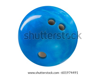 bowling ball blue color isolated on white background