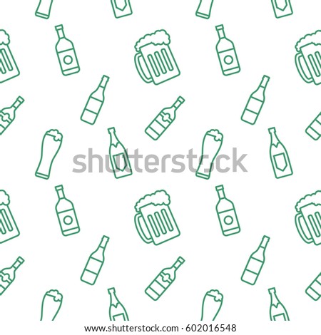 Drinks background seamless vector pattern
