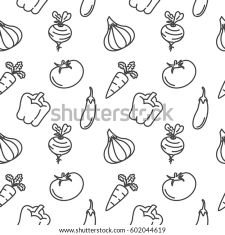 Vegetables seamless pattern background vector