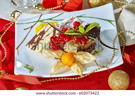Cupcake with fresh fresh berries decoration on the table