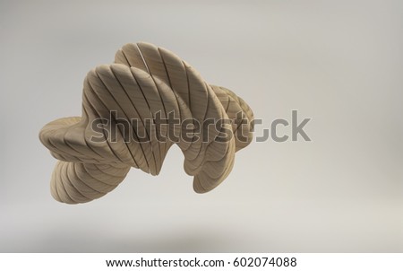 abstract wooden 3d object