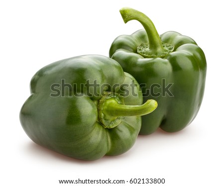 green bell pepper isolated Royalty-Free Stock Photo #602133800