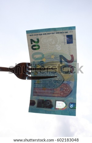 security features on a twenty euro banknote, hologram, intercalated disc and denomination on money/safety feature, identify phony/expensive food, lifestyle