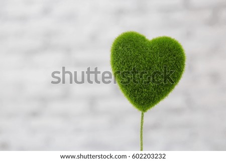 Green heart for natural green planet concept (with copy space)