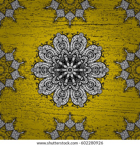 Yellow and white pattern. Elegant vector classic pattern. Abstract background with repeating elements.