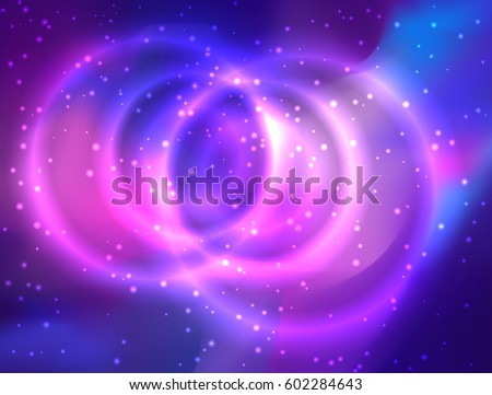 My Galaxy. Vector bright colorful cosmos illustration with sacred geometry. Abstract cosmic background with stars. Astronomy, astrology, alchemy, boho and magic texture. lens flare