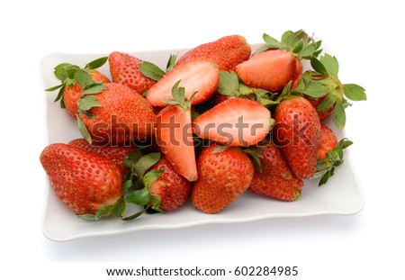 ripe strawberry fruit isolated on white background