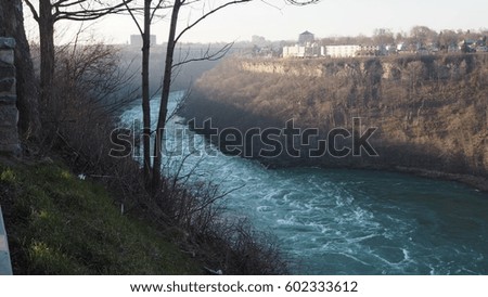 Niagara Gorge is an 11 km  gorge carved by the Niagara River along the Canada–US border in New York and Ontario.