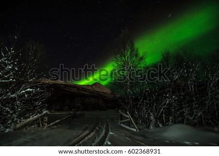 Northern lights, Aurora Boreale. Series of pictures to make a short time lapse. Lyngen Alps.