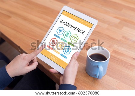 E Commerce Maintenance Internet Advertising System Word With Icons