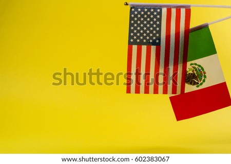 Mexico and USA flag
