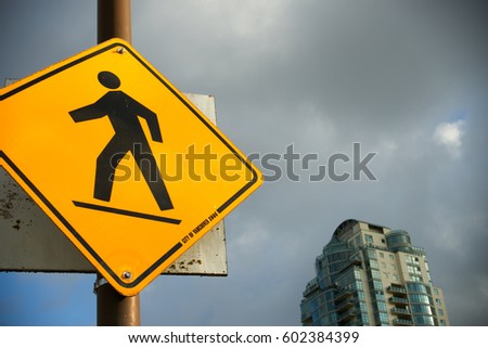 Pedestrian crossing sign from Vancouver, Canada
