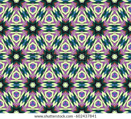 Abstract color pattern in the form of a multicolored mosaic with elements of lace and floral ornament. vector illustration. For textiles, design, wallpapers, greeting cards, products for home