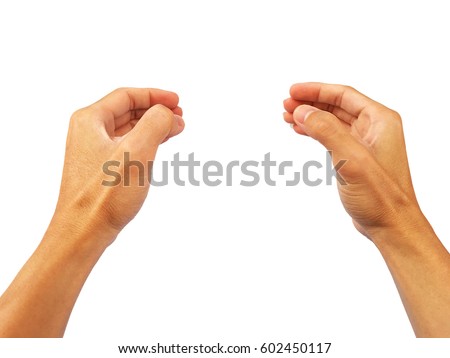 Hand gesture of gripping the steering wheel.Which is the Asian male hand.Skin color is off-white to dark red.The shape of the hand is strong.This is a healthy Asian guy.