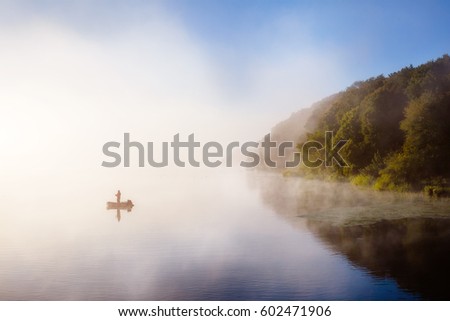 Vivid view of the foggy pond in morning. Dramatic and gorgeous scene. Location place Ternopil, Ukraine, Europe. Discover the world of beauty. Glowing filter. Artistic picture. Vintage effect.