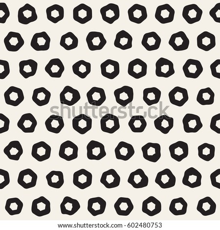Stylish Doodle Scattered Shapes. Artistic Hand Drawn Texture. Vector Seamless Black And White Freehand Pattern