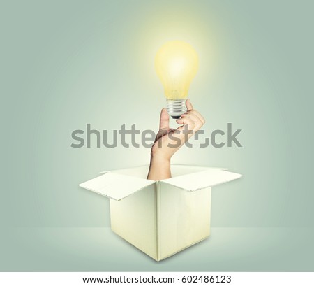 Lamp idea concept outside the box
