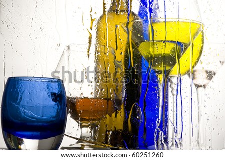 Creative colour background with beverage