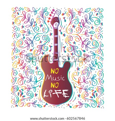 Music concept illustration for poster or decoration.