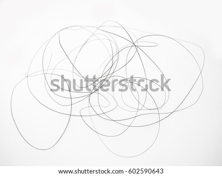 Abstract monochrome background. Tangled wire isolated on white background.