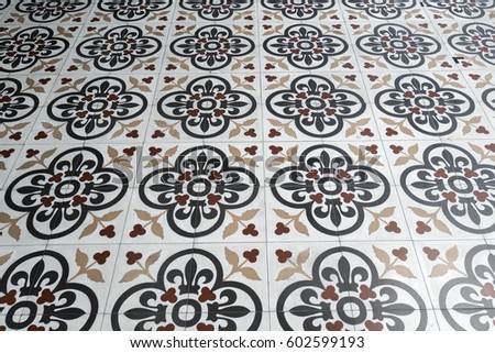 Retro tile floor texture and background