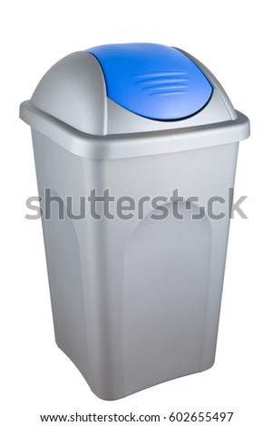Selective trash can made of gray plastic