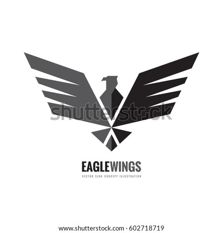 Eagle wings - vector logo template concept illustration. Bird silhouette graphic sign. Heraldic symbol. Design element. 