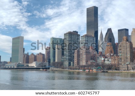 Midtown Manhattan Skyline View from Roosevelt Island, New York City