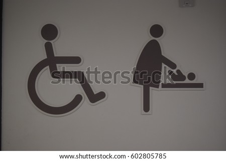 Disabled and baby changing room in public